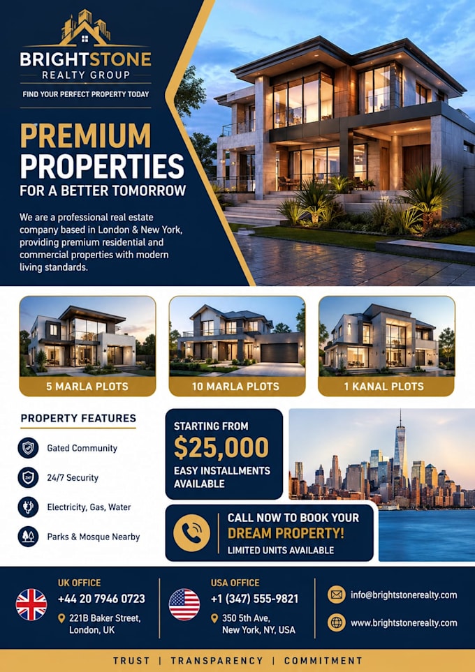 design professional real estate, business, construction and modern canva flyer