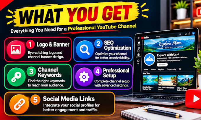 create a youtube channel with complete SEO setup