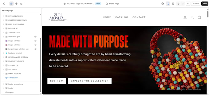 redesign shopify website, redesign shopify store
