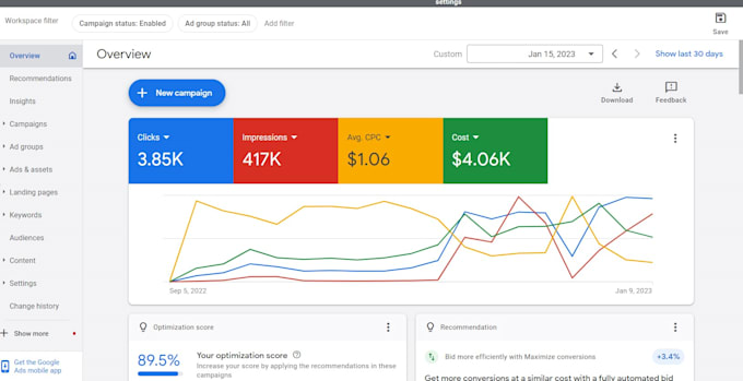 set up and manage your google search ads adwords display PPC campaign