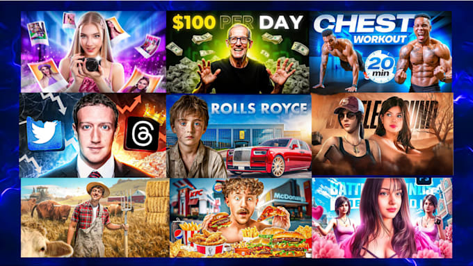 design the best eye catching youtube thumbnail