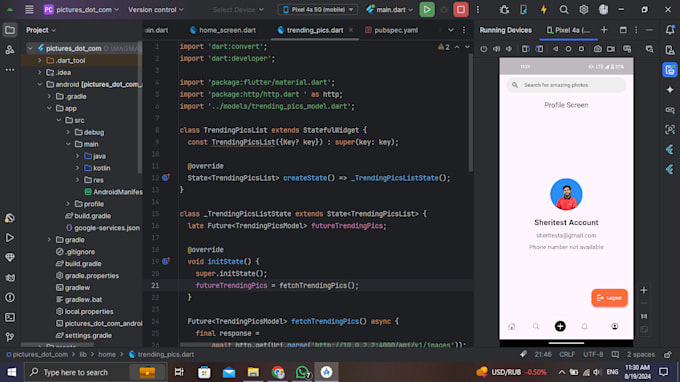 do flutter mobile app development for android and ios with firebase