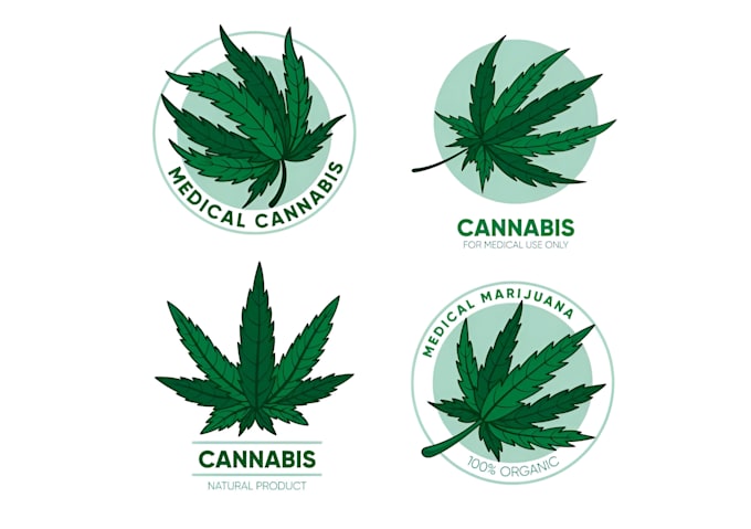 do cannabis weed marijuana hemp cbd oil logo design with all file