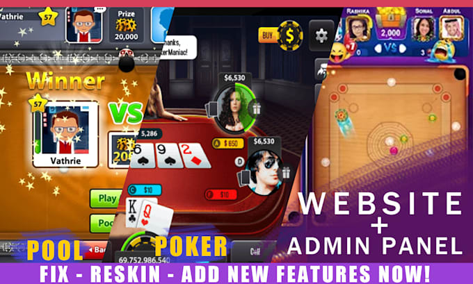 develop ludo carrom poker pool game for you
