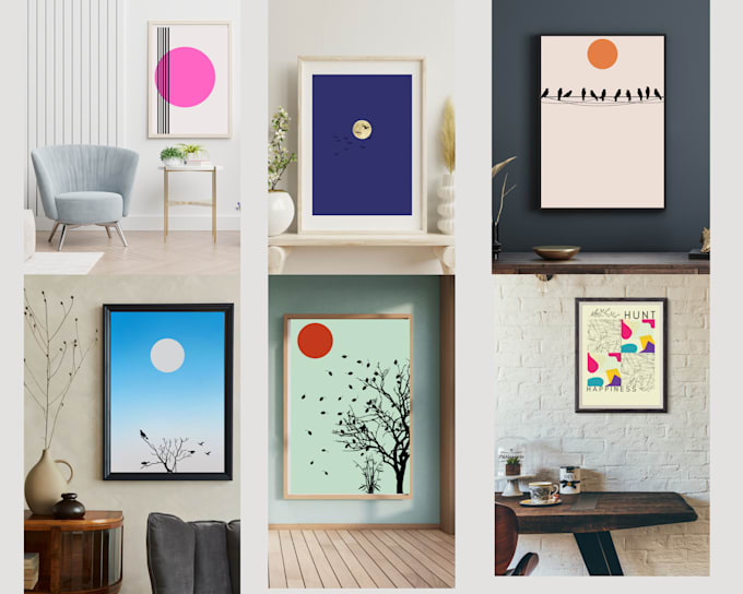 create digital printable wall art for homes,offices,etsy shop for commercial use