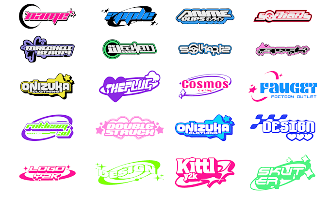 desigh y2k and streetwear logo for your t shirt and clothing brand