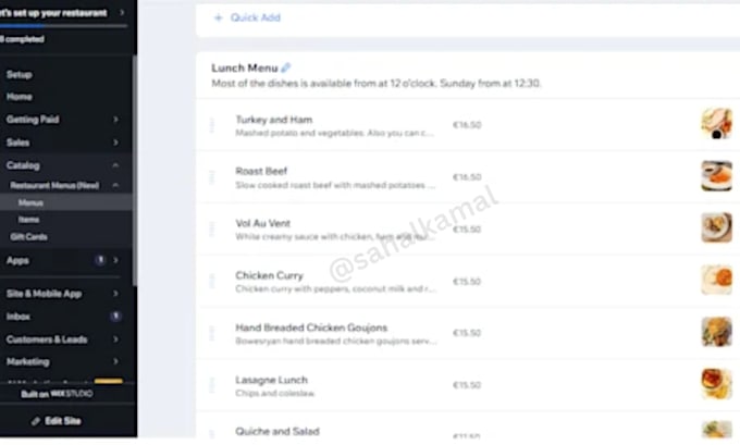 do restaurant menu data entry to ubereats, doordash, and wix