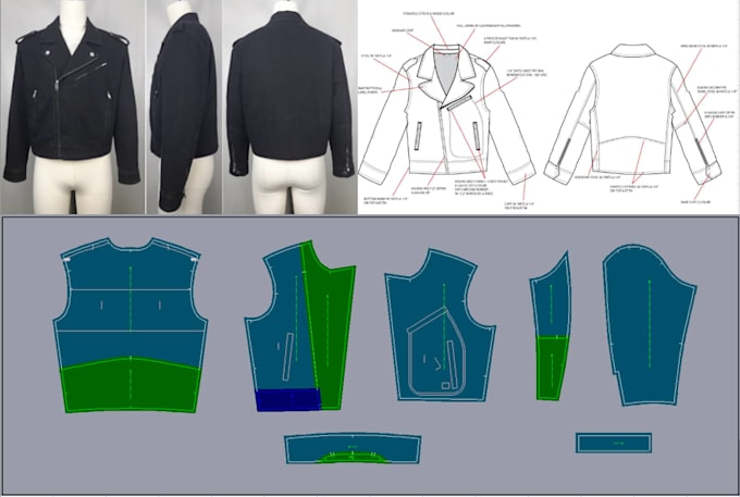 do fashion design flat sketch 2d 3d sewing pattern and logo