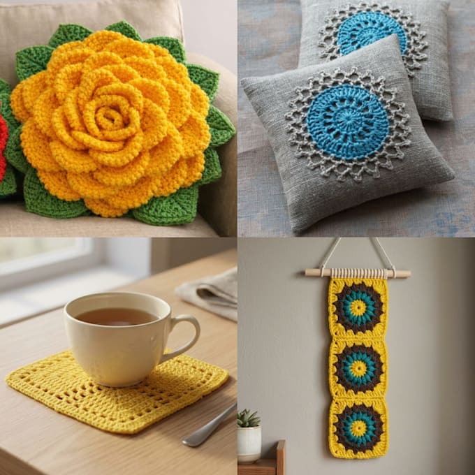 make handmade crochet fashion, home decor and baby items