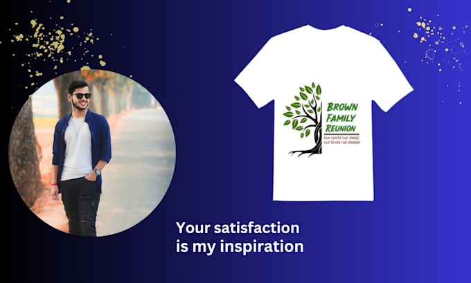create attractive t shirt design for class or family reunion