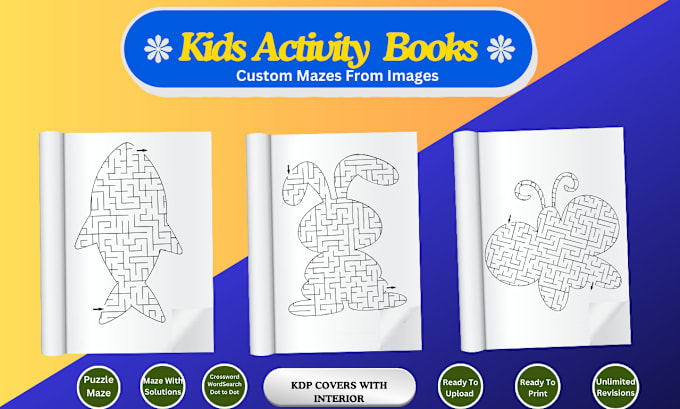 Design distinctive maze crossword sudoku and word search puzzle