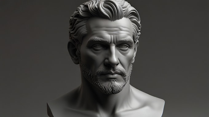 do 3d head, 3d bust model, 3d portrait character design for 3d printing