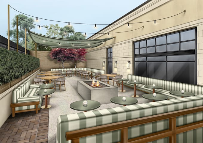 do interior sketch, exterior house