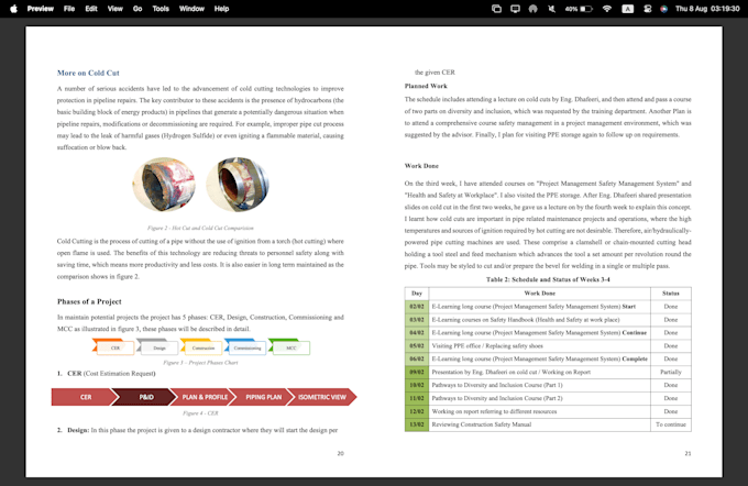 write mechanical engineering internship reports