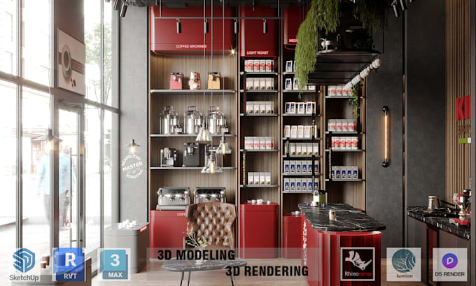do architectural rendering for exterior and interior design with 3d modeling