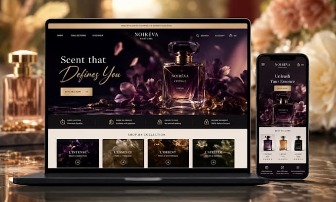 build perfume shopify store fragrance website for cologne decant perfume brand