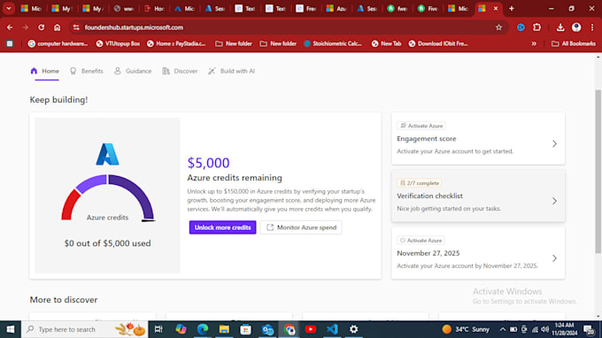 setup an azure credit of 5000 for you
