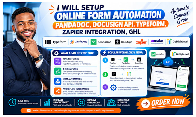 do online form pandadoc automaton docusign api typeform zapier integration ghl