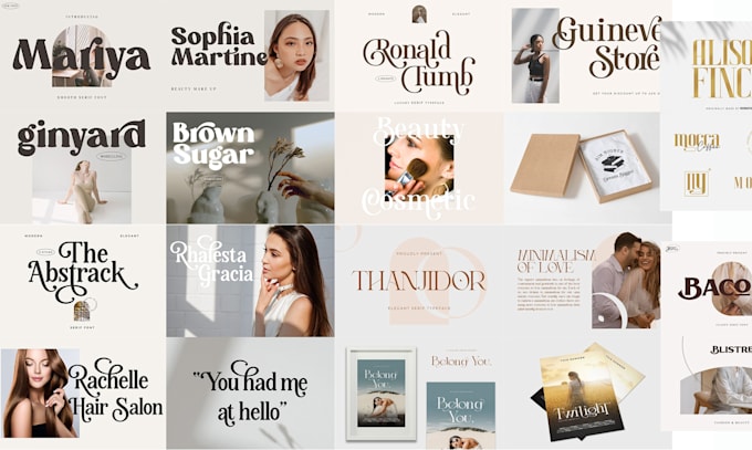 design custom font, elegant typeface, or typography for your brand