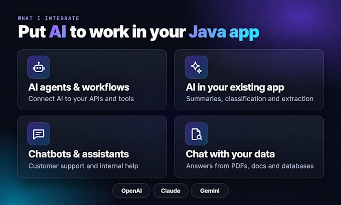 build ai powered java apps with openai, claude or gemini