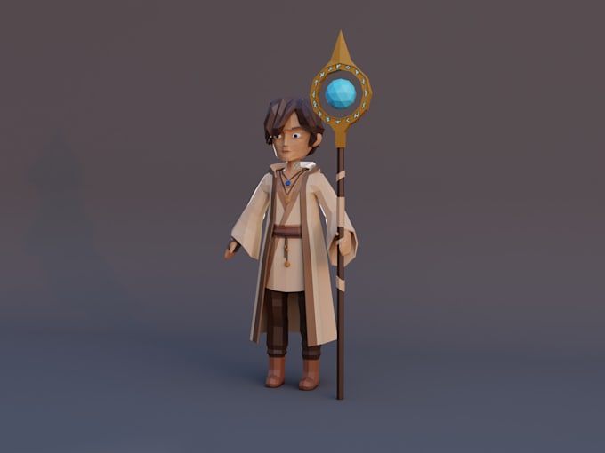 create you a 3d low poly, stylized, cartoon characters