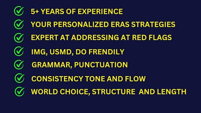 deeply edit your eras cv, personal statement, lors and interview prep