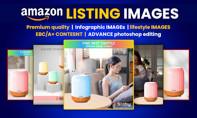 do design amazon listing images, amazon photos, listing pictures and infographic