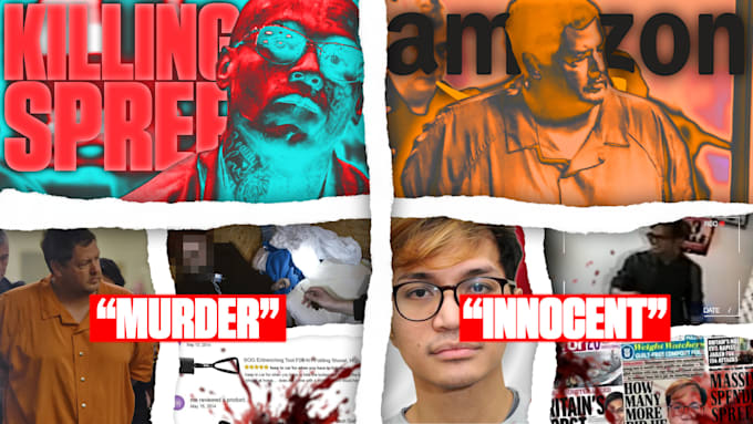 create a eye catching true crime, horror youtube thumbnail
