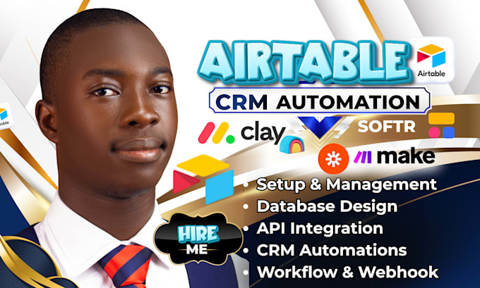 setup airtable CRM workflow, airtable database, airtable n8n automation expert
