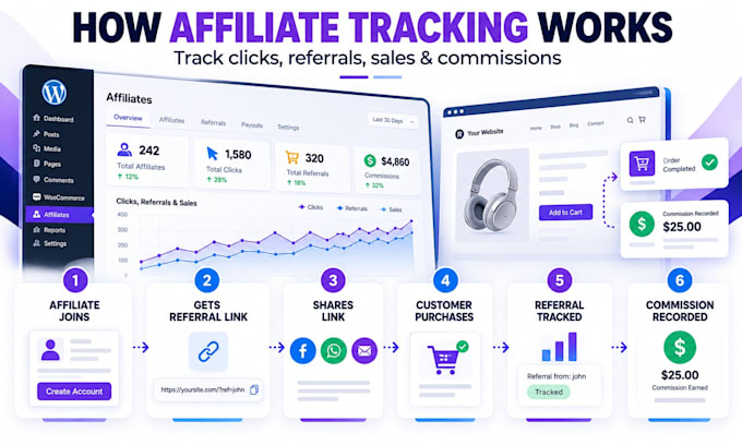 build an affiliate program tracking system in wordpress wix affiliatewp