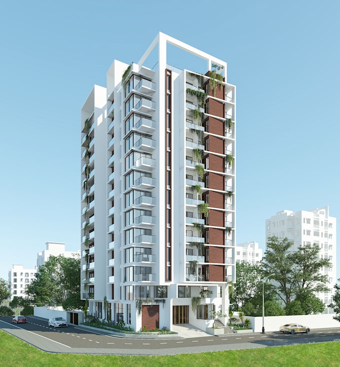 create modern exterior architectural 3d design and render