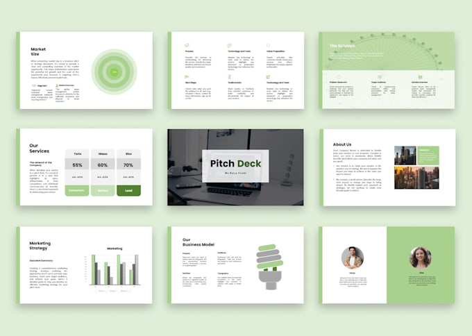 design, redesign investor pitch deck, startup pitch, powerpoint presentation