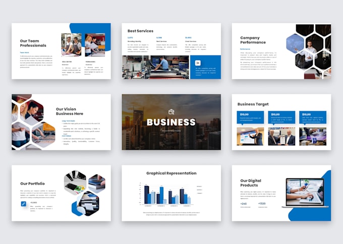 design professional powerpoint presentation, business, medical, educational