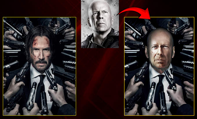 change face, head change, face swap photo retouching perfectly