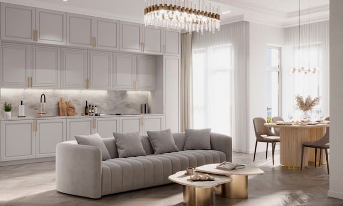 professional interior design and realistic 3d rendering