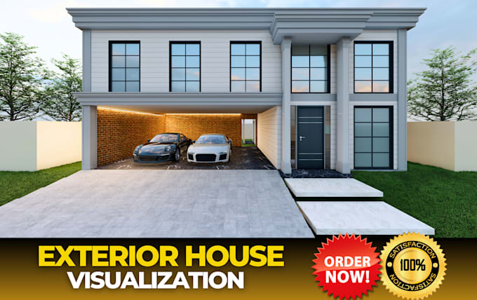 do architecture 3d house exterior modeling , visualization with realistic render