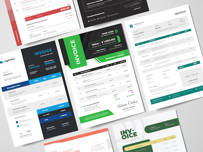 do professional invoice design or receipt for your business