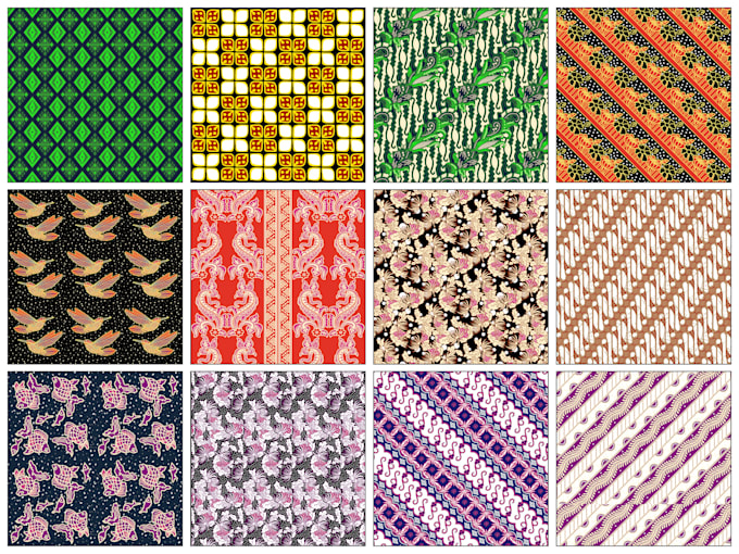 create batik designs and seamless patterns for printing fabrics or textiles