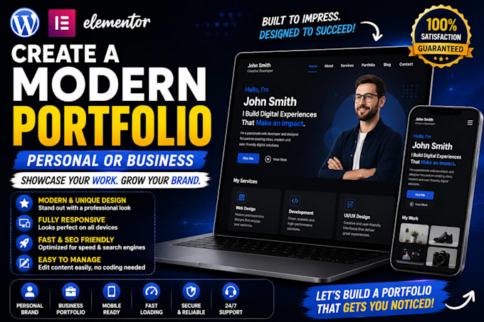 build my own modern personal or business portfolio site