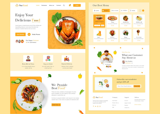 design food trucks, restaurants, and catering website
