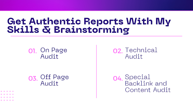 do website SEO audit report with analyzing technical parts and competitors