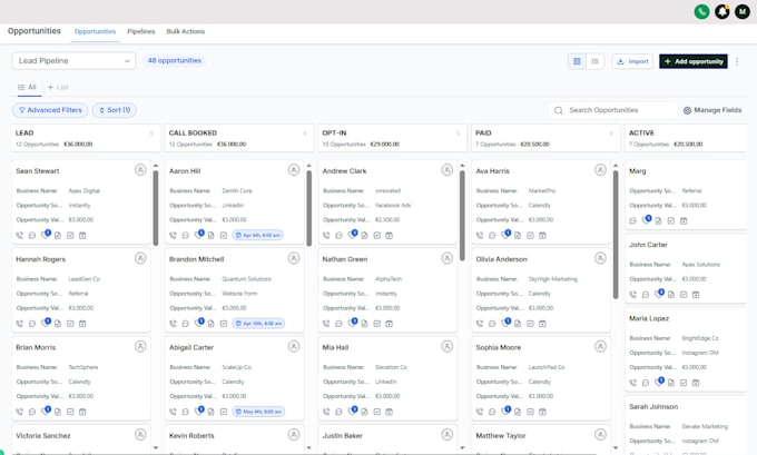 set up your CRM pipeline in gohighlevel or clickup