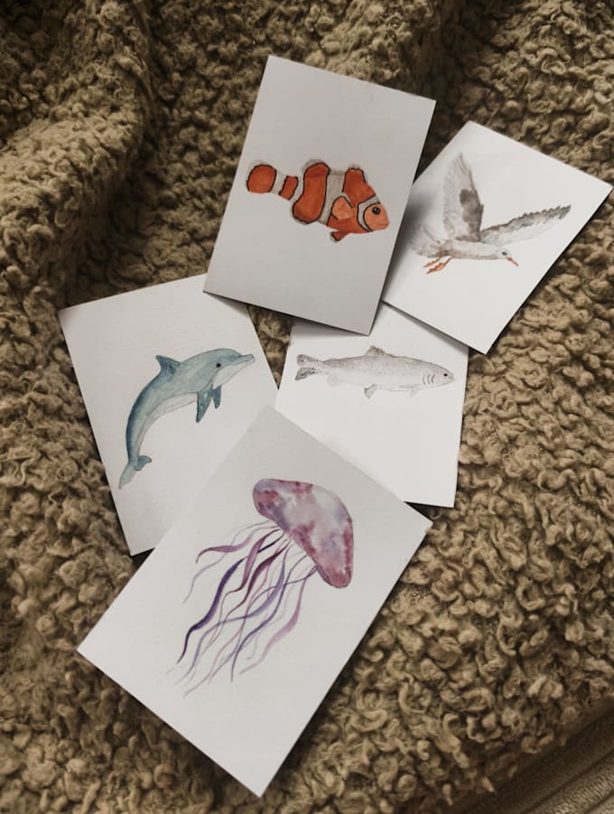 create comic styled animals in watercolour