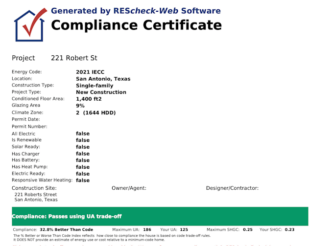 do rescheck comcheck for energy code compliance for permits