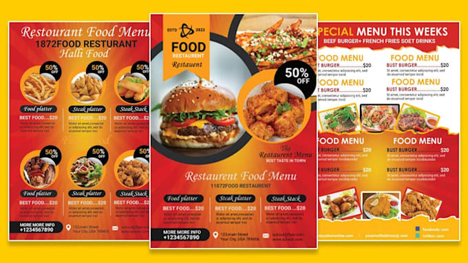 design amazing food menu fly design digital card menu bar menu restaurant menu