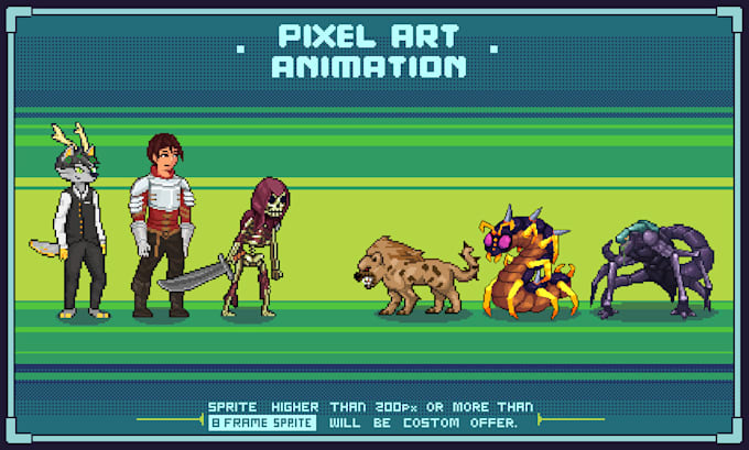 create pixel art animation and sprite sheets for 2d games