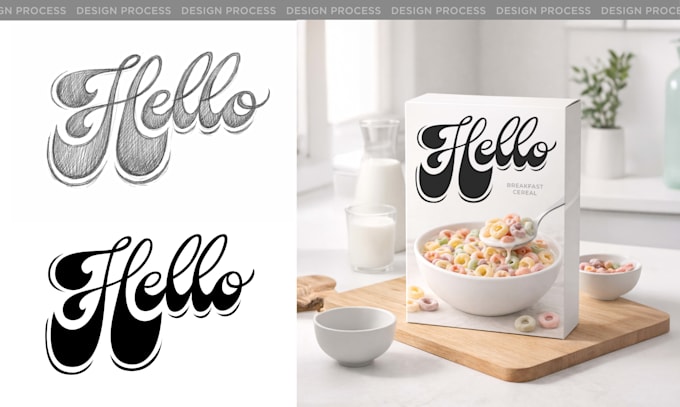 custom a hand lettering design logo