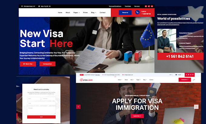 design immigration lawyer website visa application  website law firm website