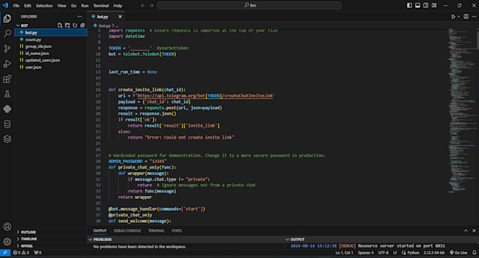 create telegram bots,chatbot,shopbot,clawdbot with python