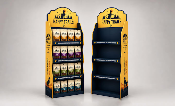 design 3d kiosk, retail fixture, floor display, and display stand